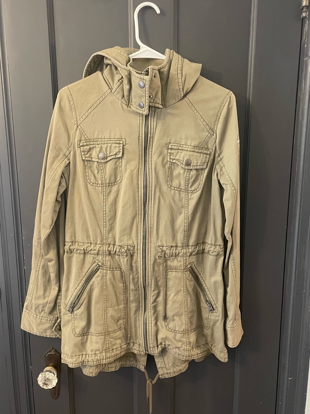 Abercrombie & Fitch Hooded Utility Jacket - Olive - M